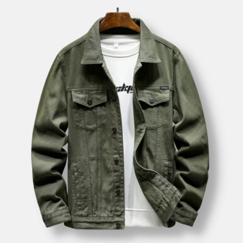 Antonio Stretch Jacket in green, stylish and lightweight men's cotton jacket for casual and elegant wear.