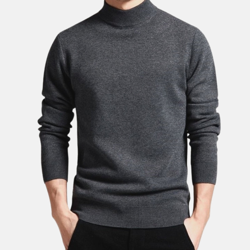 Men's Antonios Rews Cotton Sweater in dark grey, casual and elegant style.