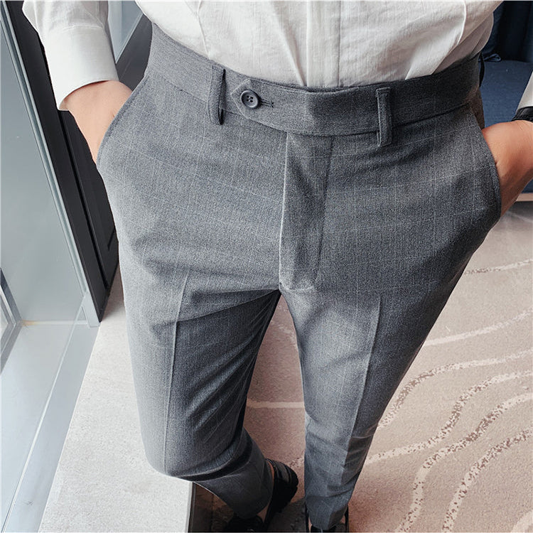 Antonio Gray Casual Trousers in elegant solid pattern.