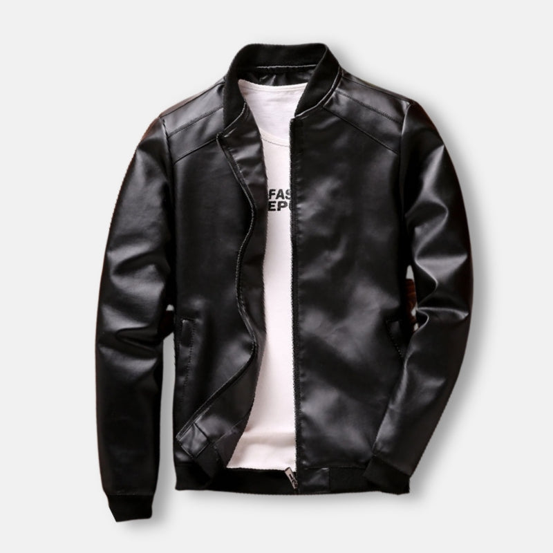 Antonio Streetwear Jacket made of ecological leather for men, casual elegant style, black color.
