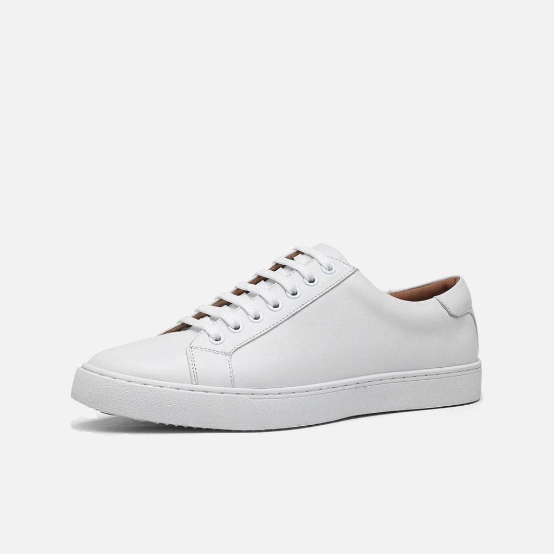 Antonios Genuine Leather White Shoes, classic design with cow leather, ideal for smart-casual or streetwear.