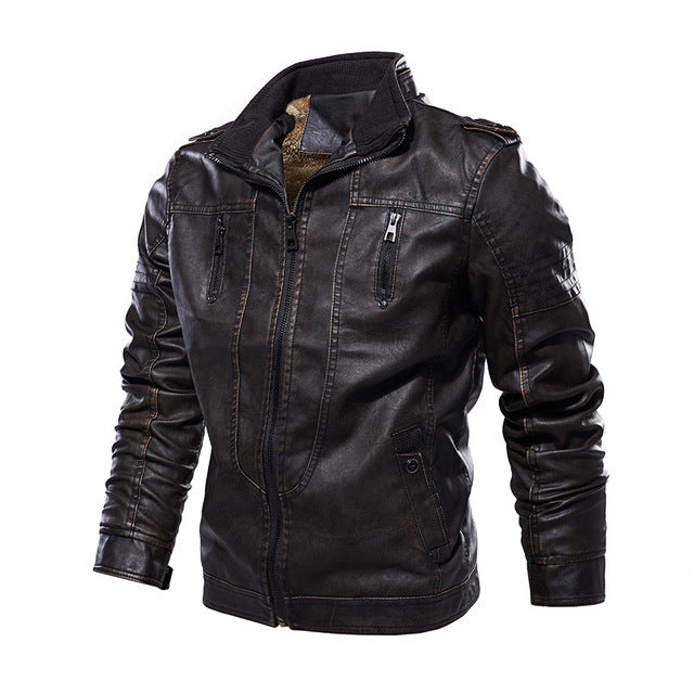 Antonios Leather Italian Jacket - men's stylish black leather jacket, crafted in Italy, perfect for cold weather.