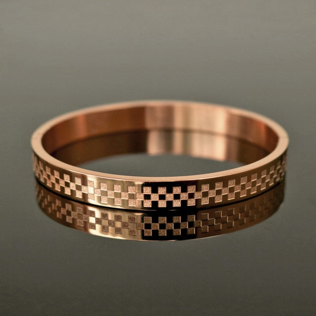 Antonios Grind Bracelet for Men in polished stainless steel and copper.