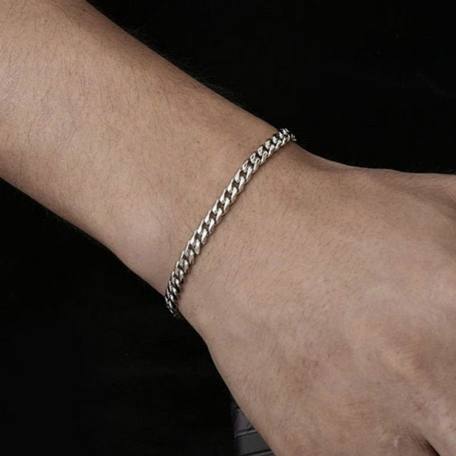 Antonios Milano Bracelet on wrist, showcasing rugged stainless steel design with polished magnetic clasp.