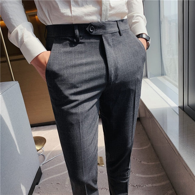 Antonio Gray Casual Trousers for men in dark gray, featuring a smart, elegant design with a solid pattern, crafted from comfortable viscose material.