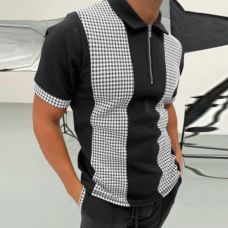 Versatil Modern T-Shirt for men, striped design, 100% organic cotton, summer fashion.