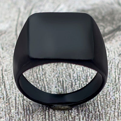 Antonios Classic Black Ring Men, sleek titanium design, brushed finish, durable and stylish.
