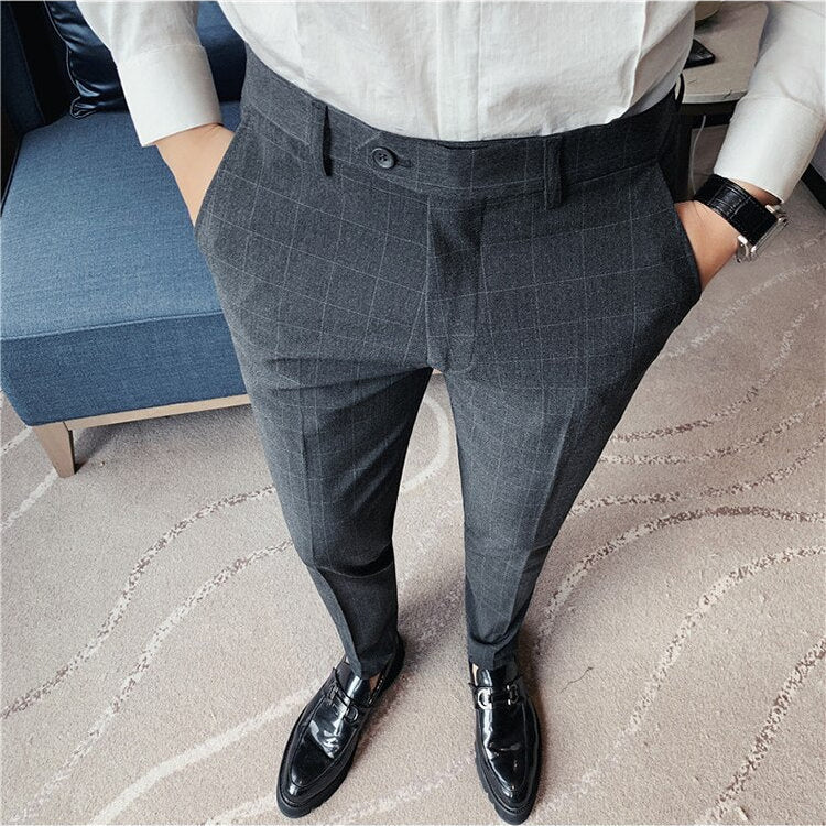 Antonio Gray Casual Trousers for men in solid dark gray, showcasing elegant and comfortable style.