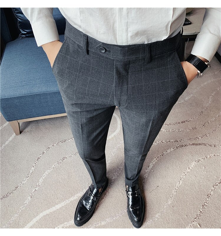 Antonio Gray Casual Trousers for men in solid dark gray, showcasing elegant and comfortable style.