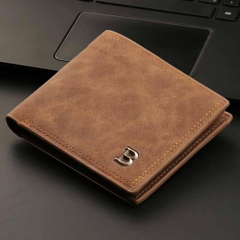 British Wallet made of premium ecological leather, showcasing a slim, minimalist design with an embossed logo.