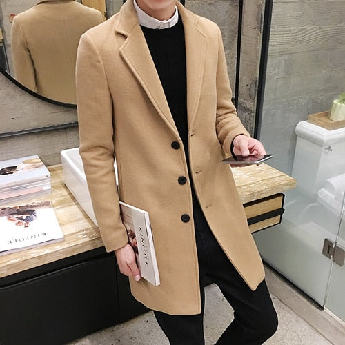 Antonios Casual Coat Men in beige, featuring a casual and elegant design, perfect for all seasons.