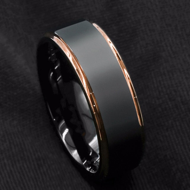 Antonios Classy Stainless Steel Ring for men with polished band and gemstone.