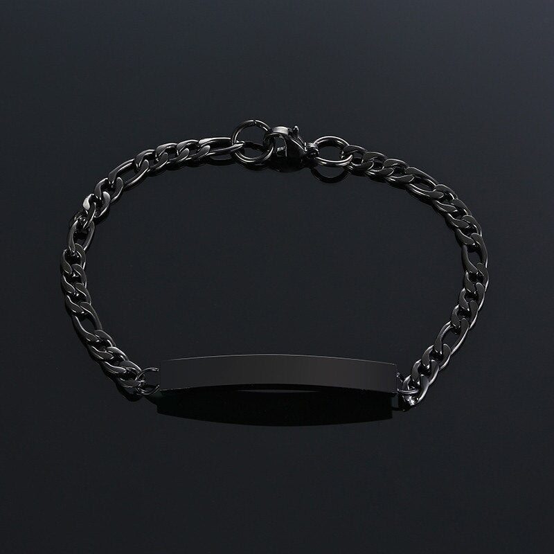 Antonios Minimalist Stainless Steel Bracelet on dark background.