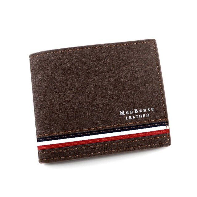 Venice Wallet with suede leather inserts, vintage style, featuring embossed logo.