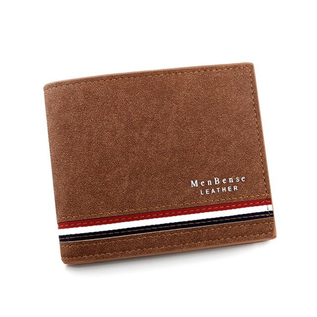 Venice Wallet with suede leather inserts in brown, minimalist and vintage style.