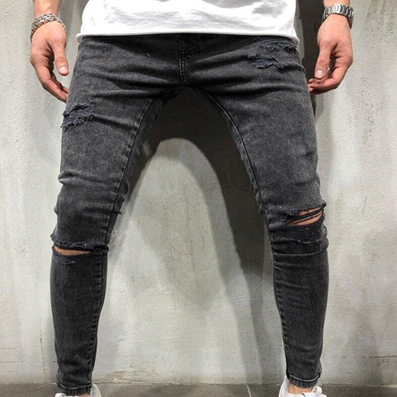 Antonios Skinny Denim Jeans in dark wash, smart casual style.