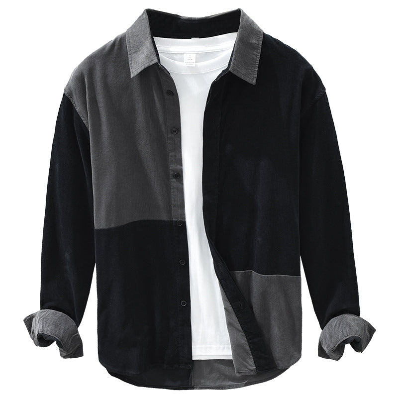 Antonios Urban Cotton Jacket in grey and black, casual elegant men's wear.