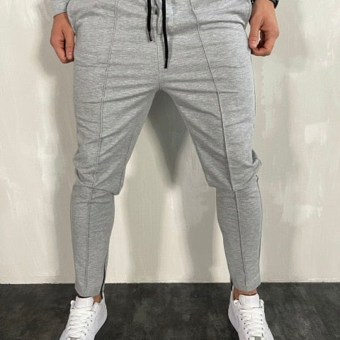 Antonios Streetwear Joggers Men in gray, relaxed fit, polyester and cotton blend.