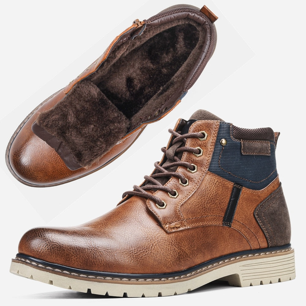Antonios Hight Winter Boots Men in camel color, featuring a classic design and high-quality materials for a comfortable fit.