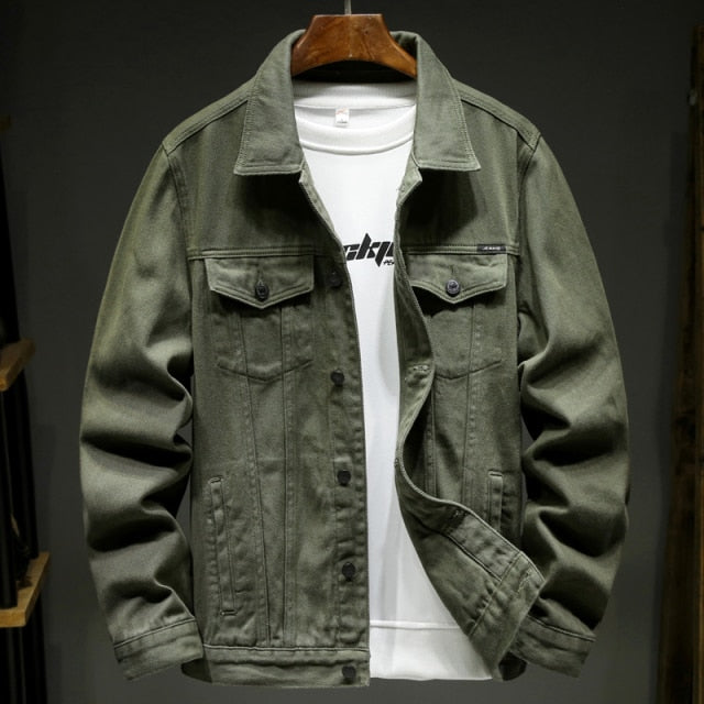 Antonio Stretch Jacket in khaki, men's cotton casual wear.