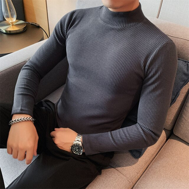 Antonios Hombre Slim Fit Sweater in grey, men's stylish casual wear.