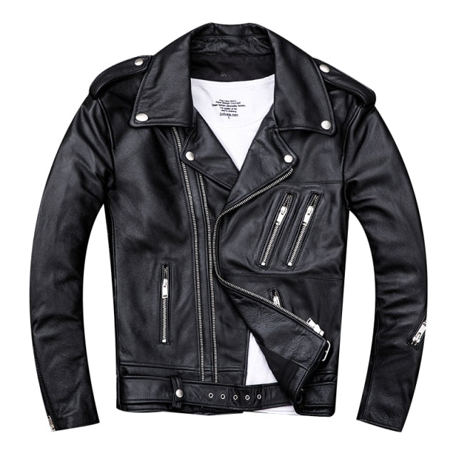 Antonios Geanuine Leather Jacket, black, made of 100% genuine leather, casual/elegant style.