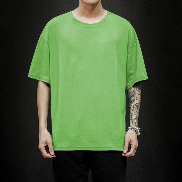 Men's green Antonios pure cotton T-shirt, smart casual style.