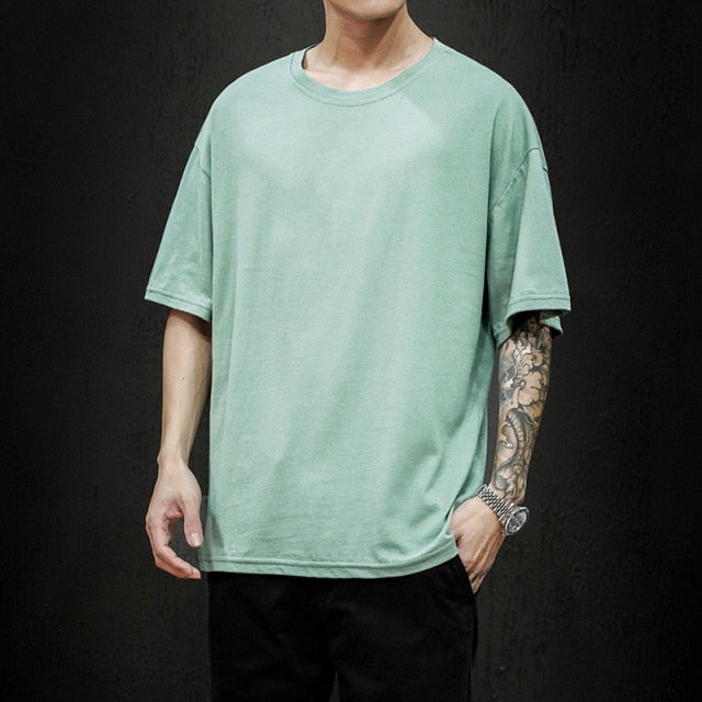 Antonios Pure Cotton T-Shirt in mint green for men, breathable and smart casual style.