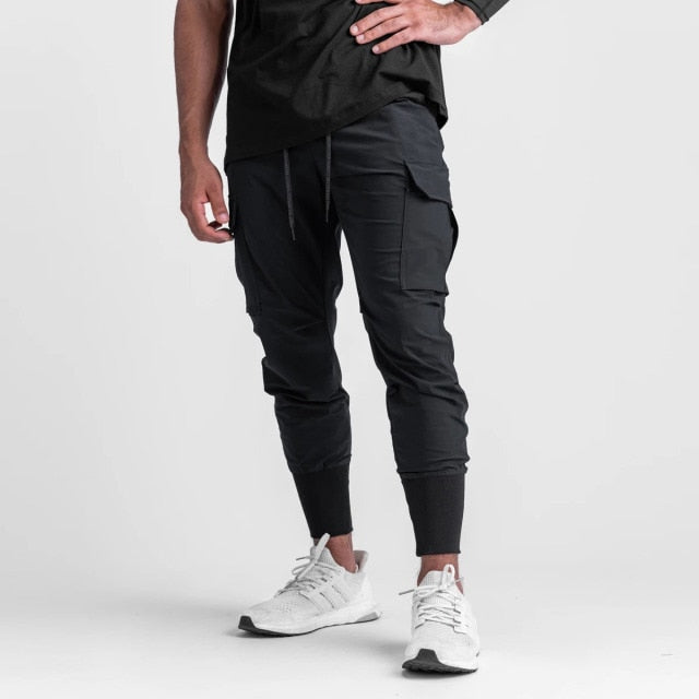 Antonios Sport Street Joggers Men in black, full-length cotton joggers with England style design.