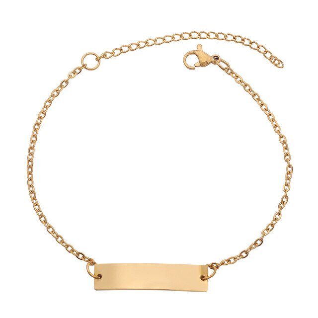 Antonios Vanguard stainless steel bracelet with matte gold finish and engraved detailing.