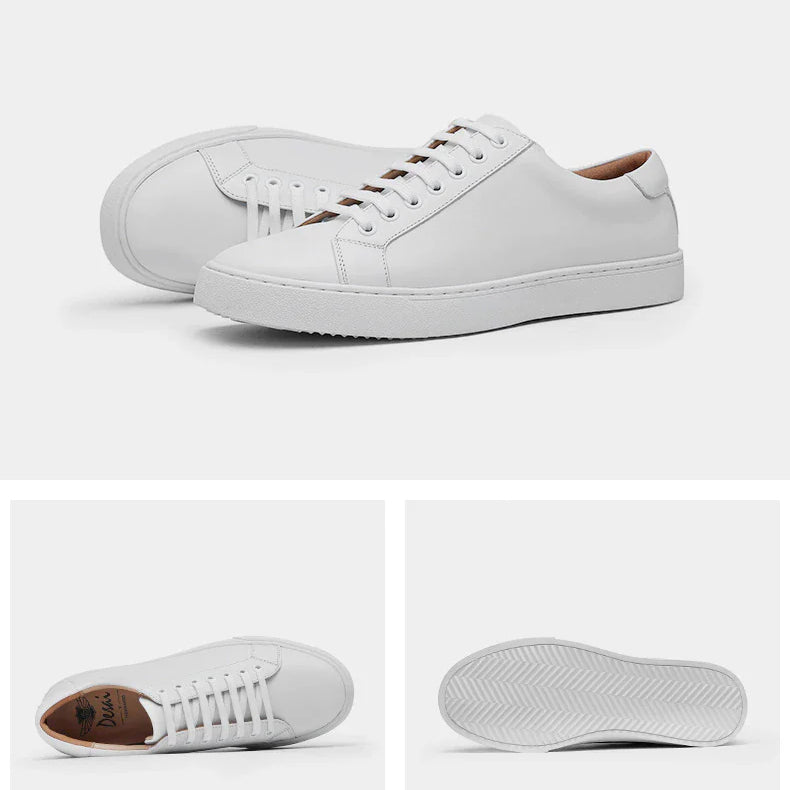 Antonios Genuine Leather white shoes with Italian design, crafted from cow leather for comfort and smart-casual wear.