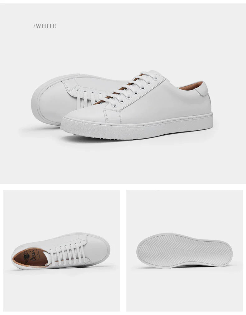 Antonios Genuine Leather white shoes with Italian design, crafted from cow leather for comfort and smart-casual wear.