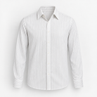 Men's Lyocell-Linen Pinstripe Long-Sleeve Shirt — White, product cover