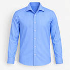 Men's Stretch Stripe Spread-Collar Dress Shirt — Blue, product cover
