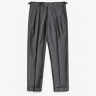 Men's Cotton-Blend Cuffed Pleated Trousers — Dark Gray, product cover