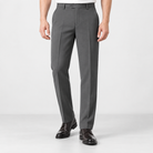 Men's Stretch Dress Pants in Two Lengths — Dark Gray (Full Length), worn by a model
