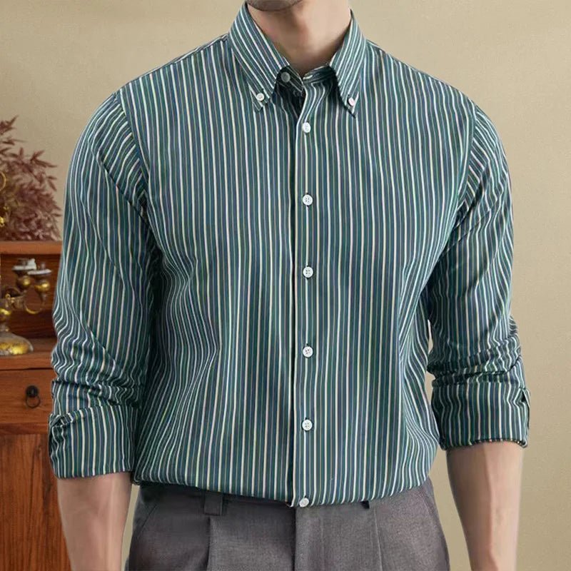 100% Cotton blend korean striped shirt - Antonios
