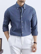 100% Cotton blend korean striped shirt - Antonios