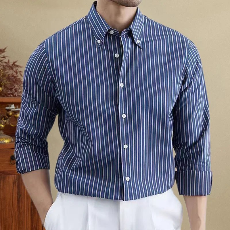 100% Cotton blend korean striped shirt - Antonios