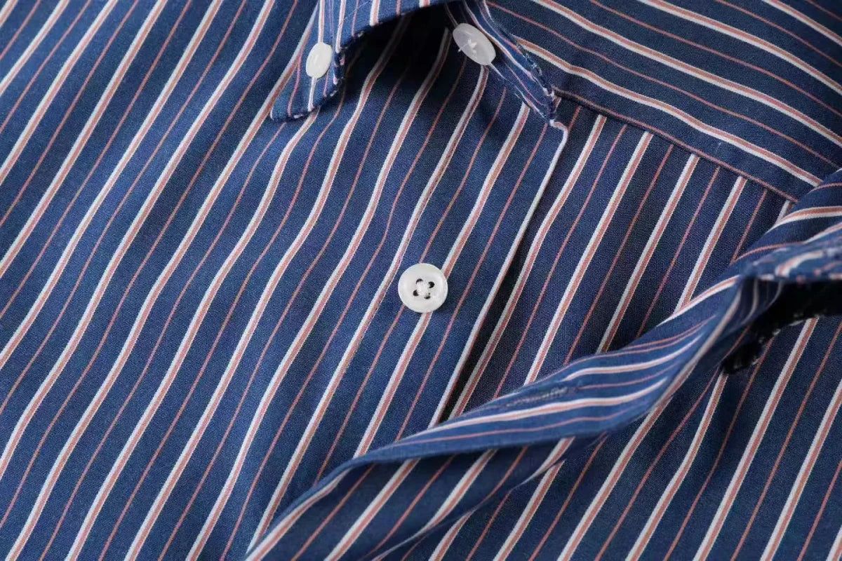100% Cotton blend korean striped shirt - Antonios