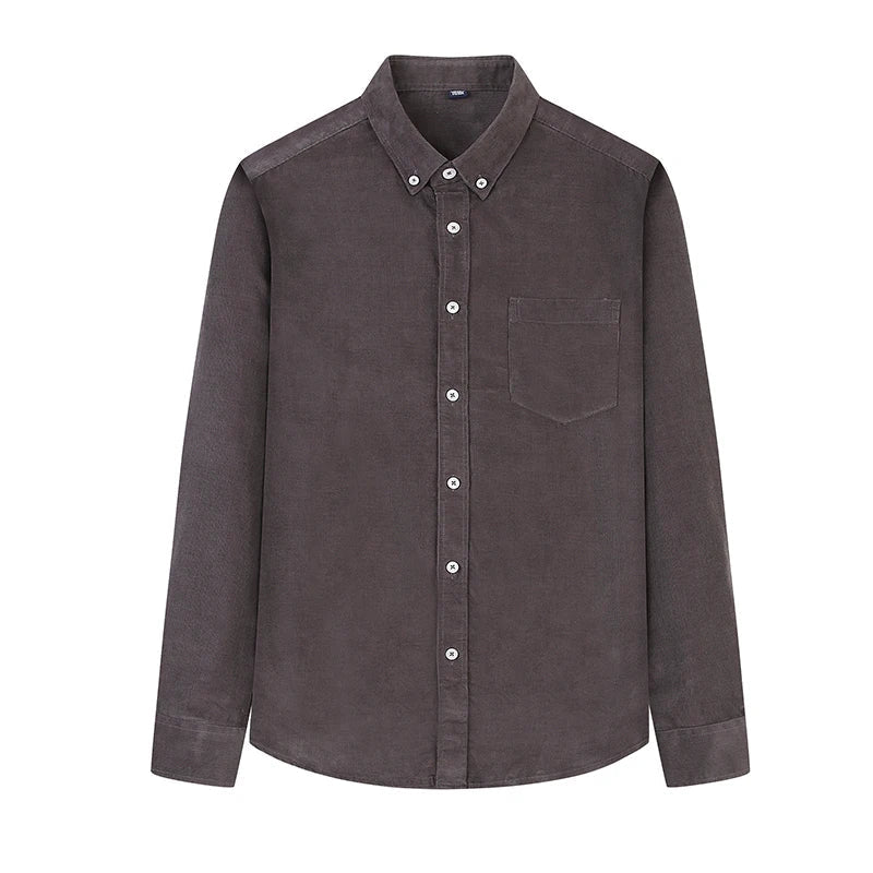 100% Cotton corduroy casual shirt with pocket - Antonios