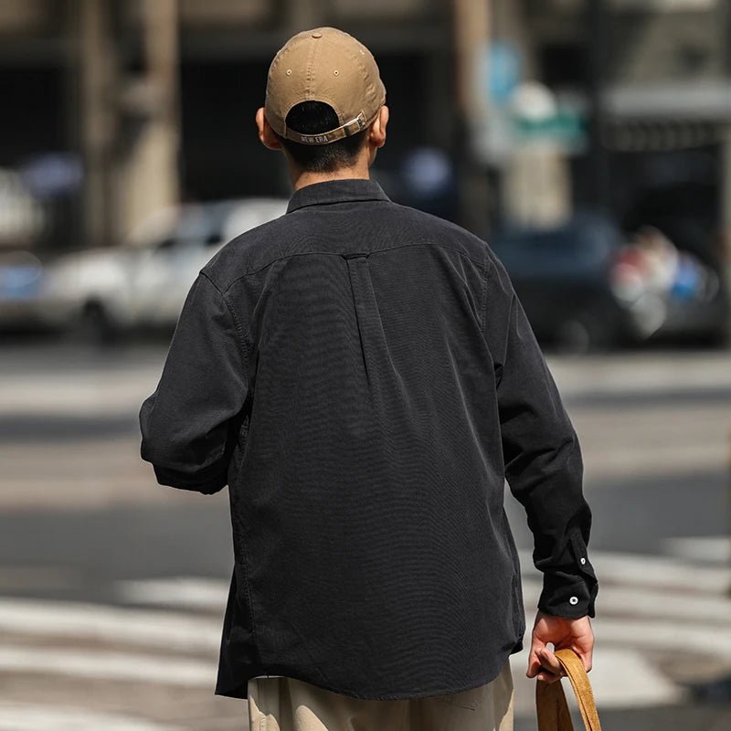 100% Cotton corduroy casual shirt with pocket - Antonios