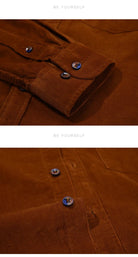 100% Cotton corduroy casual shirt with pocket - Antonios