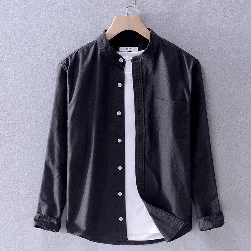 black smart casual shirt made of pure cotton for men