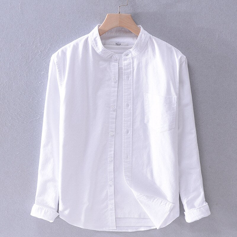 white smart casual shirt made of pure cotton for men