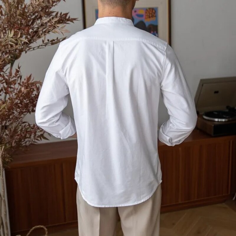 back white smart casual shirt made of pure cotton for men