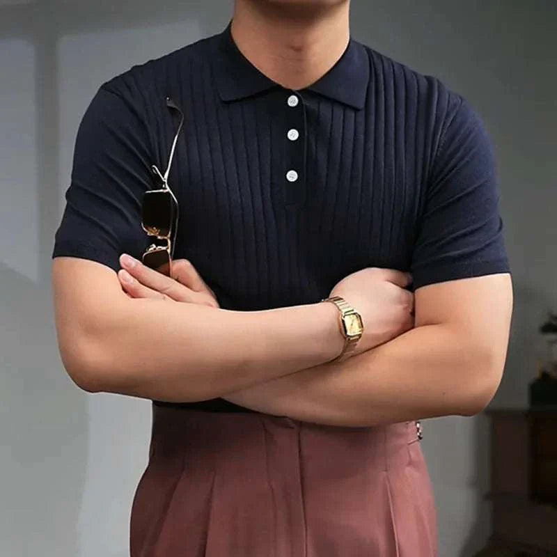 British Polo Collar T-Shirt Smart Casual Style for Men – Antonios