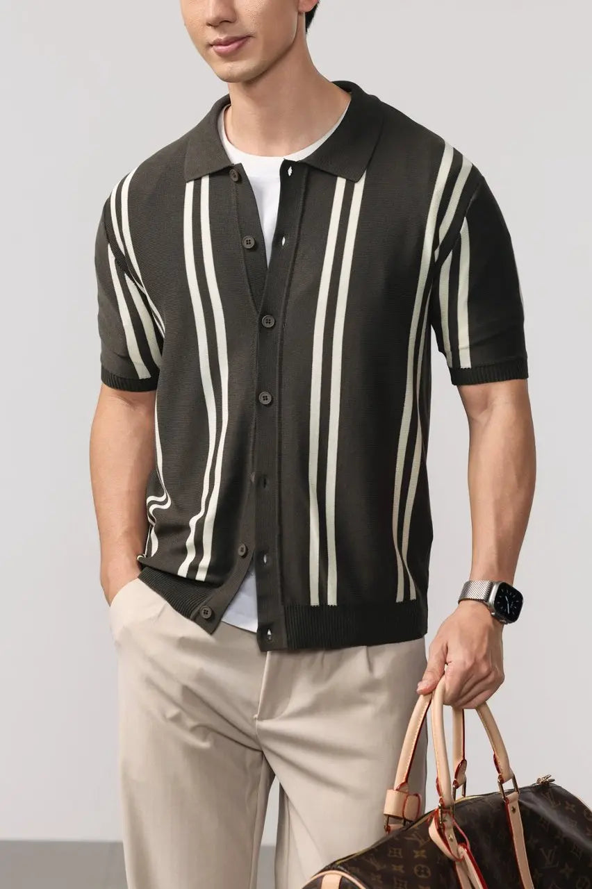 Leo summer overshirt with stripe design
