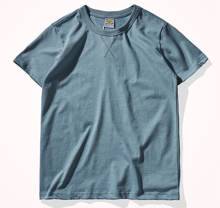 Sommer-T-Shirt mit Rundkragen aus reiner Baumwolle