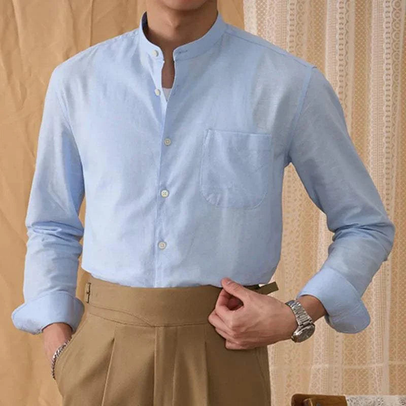 Antonios cotton-linen long sleeve shirt for men, stylish and breathable.